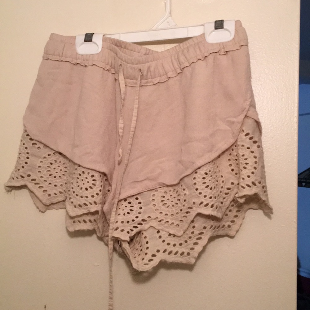 Cute beach lace shorts! From a beach boutique